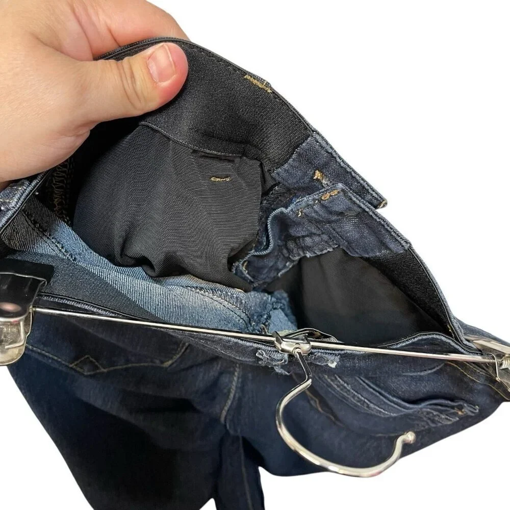 Democracy Womens Ab-solution Whiskered Bermuda Shorts Size 6 Dark Wash 14” - Picture 4 of 6